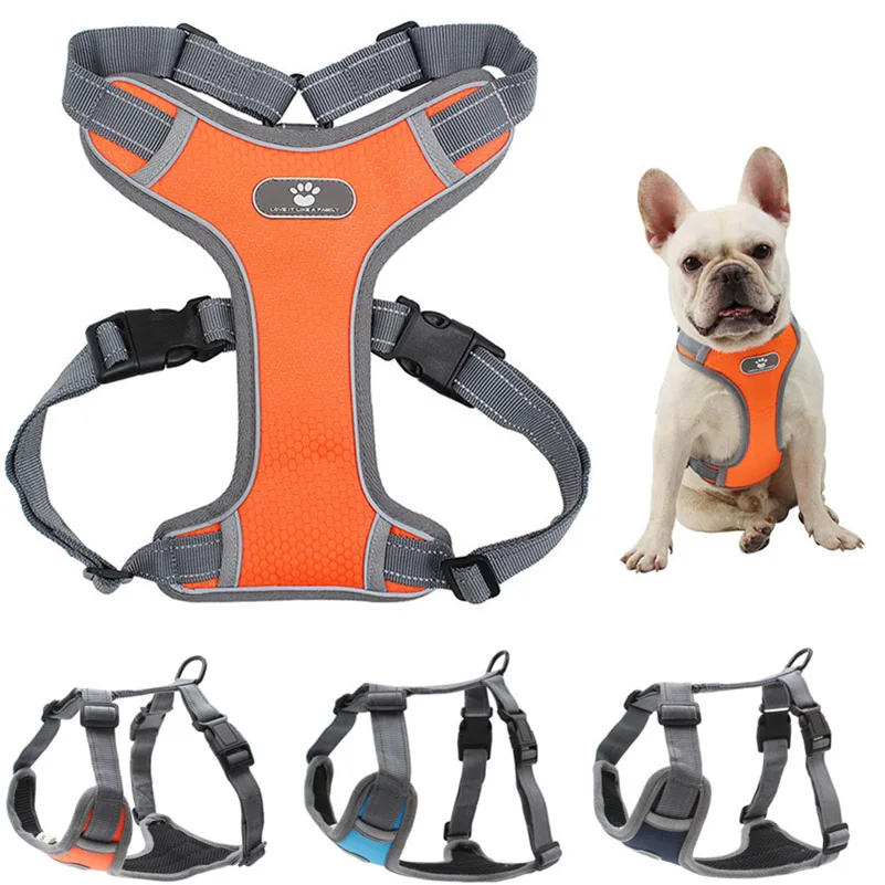 

Reflective Pet Dog Harness No Pull Harnesses Breathable Mesh Vest For Labrador Pitbull Husky Training Walking Dog Accessories