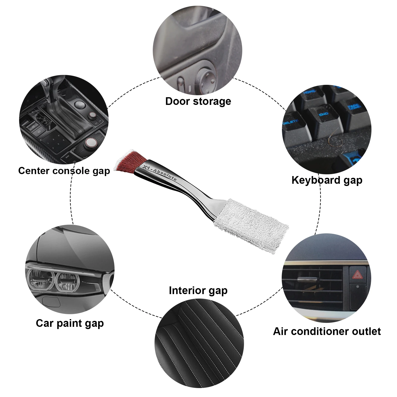 

Car Vent Cleaning Brush Car Air-conditioner Outlet Dirt Duster Cleaner Brush Car Air Conditioning Vent Blinds Cleaning Brush