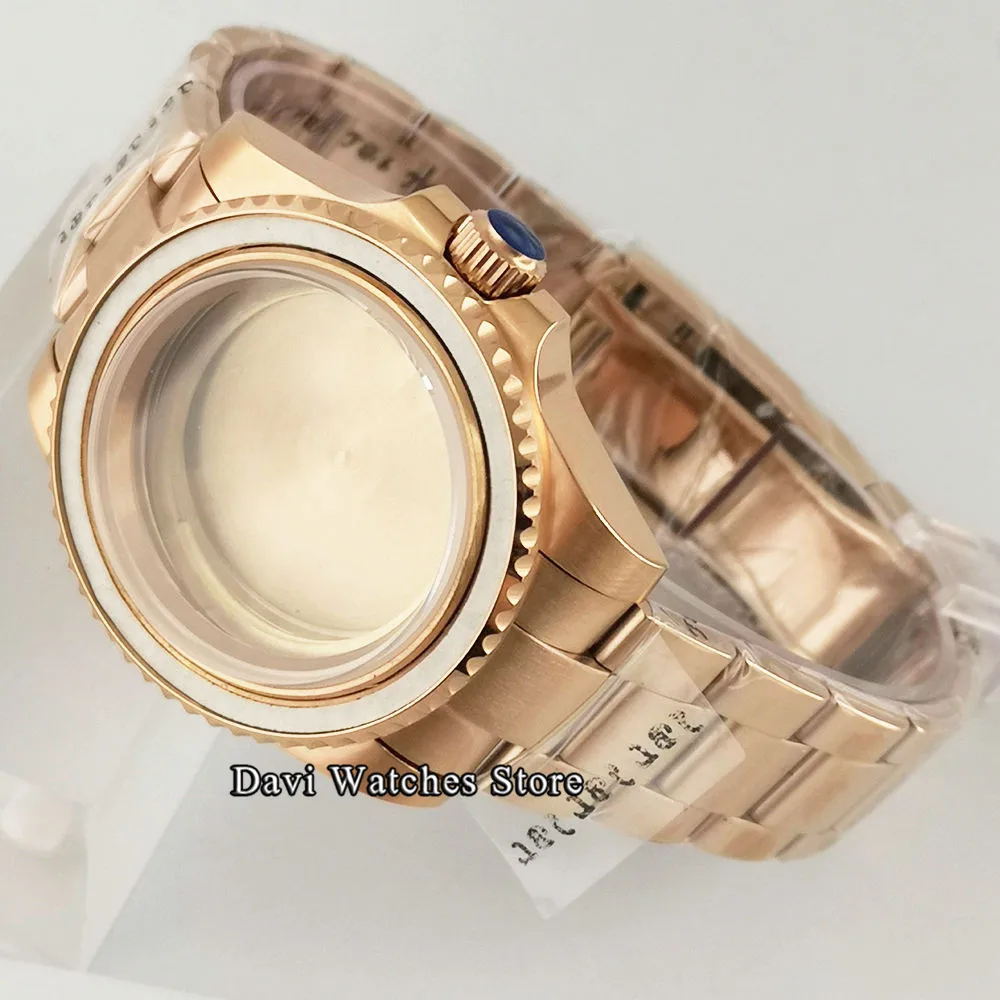 

New 40mm Rose Gold Watch Case+Watch Bracelet For ETA 2836 Miyota 8205 8215 821A DG2813 3804 MOVEMENT