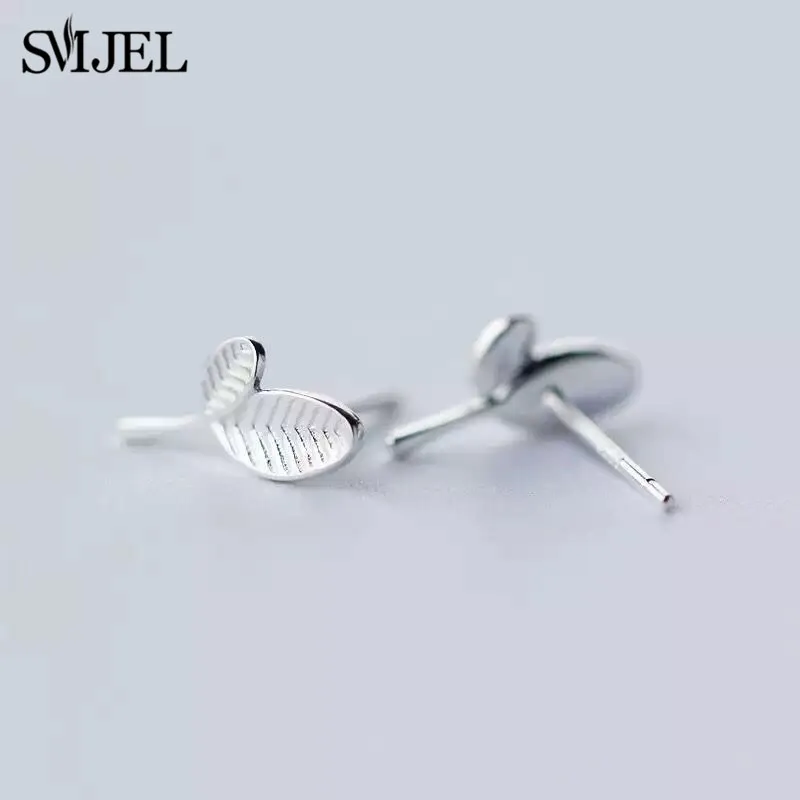 leaf SMJEL Новое поступление богемные маленькие крошечные серьги-гвоздики с перьями для женщин очаровательный лист серьги oorbellen Brincos свадебные подарки - Окраска металла: leaf
