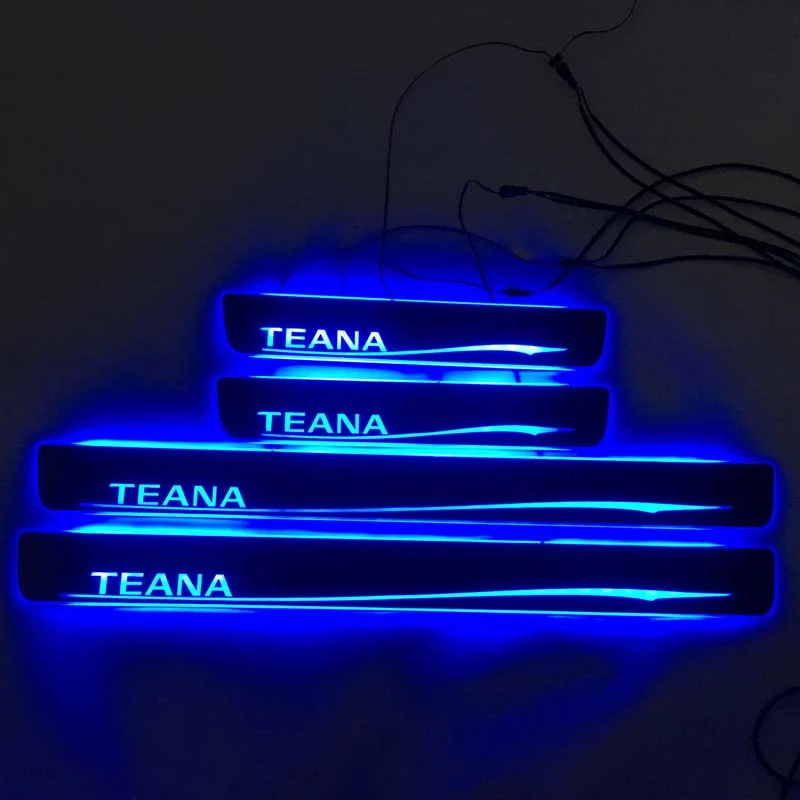 

Osmrk led moving door scuff for Nissan teana dynamic door sill plate flat lining overlays guards flowing/fixed light
