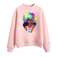 black girl magic sweatshirt women melanin poppin afro queen tracksuit pink oversized hoodie winter long sleeve pullover