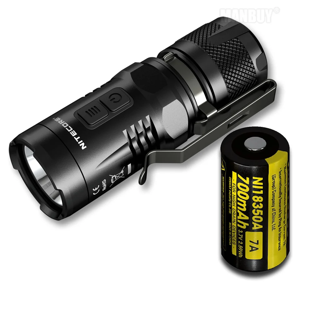NITECORE оптовая продажа EC11 + IMR 18350 перезаряжаемая батарея 900LM белый красный