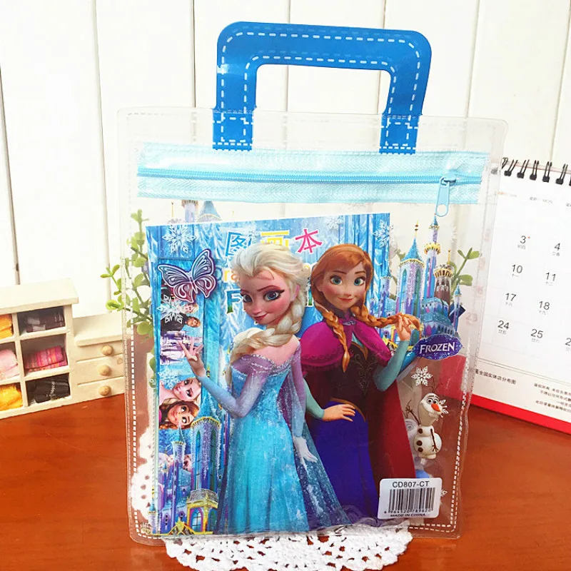 Disney 7 шт./компл. Замороженные Карандаш Чехол + Линейка карандаш Ластик брошюра