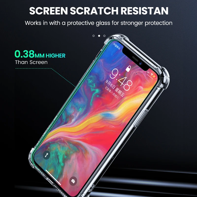 Ugreen для iPhone 11 Pro Max чехол, защитный, 4 угла, усиленный, с защитой от падения, прозрачный чехол для iPhone 11 Pro Max чехол для телефона