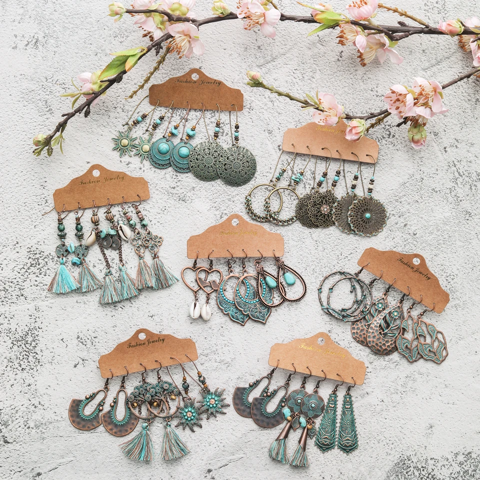 Несколько комплектов серег для женщин женская мода 2020 великолепные этнические