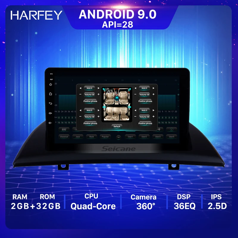 Harfey Android 9 0 Автомобильный GPS радио головное устройство плеер дюймов для 2004 2005 2007 2012