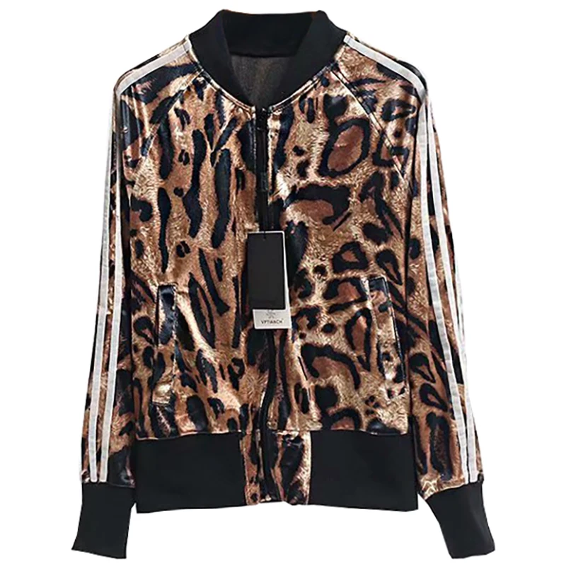 2019 Новая модная повседневная женская одежда леопардовое пальто свободная поп