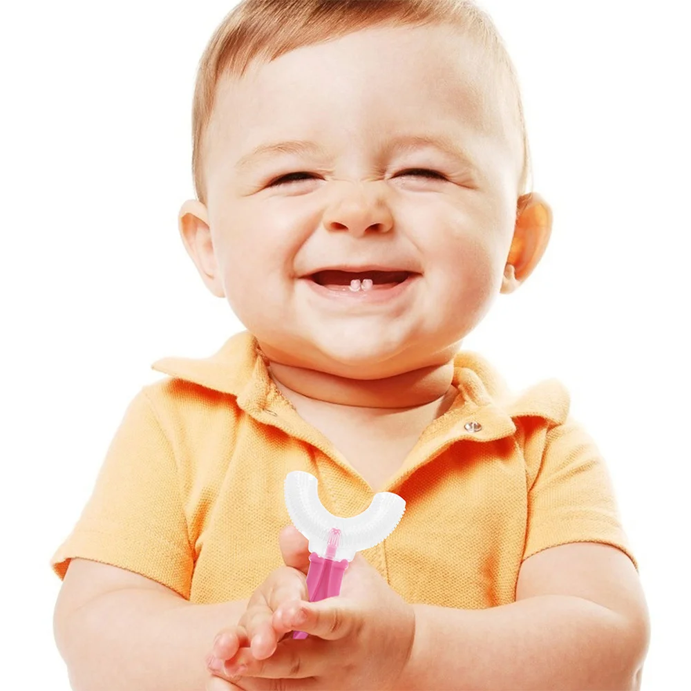 

2 Pcs Children U-shaped Toothbrushes Teeth Brush Kids Teeth Cleaning Brushes