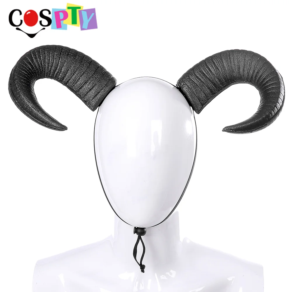 Cospty демон зло Косплей головной убор чистый черный Окс рога Готический Хэллоуин