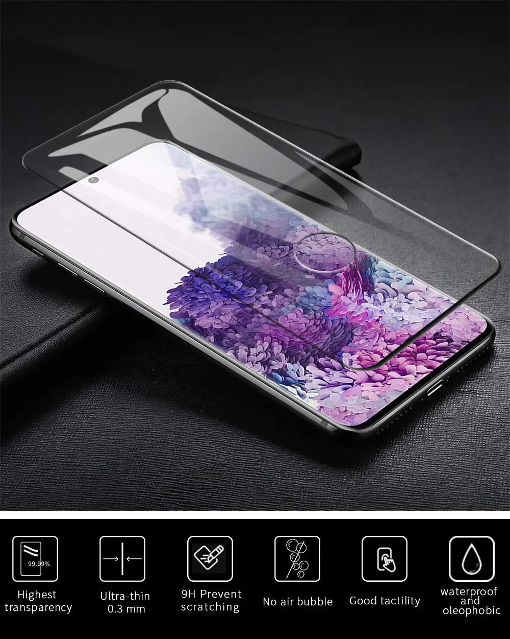 

Fingerprint Identification Glass Screen Protector For Samsung S20 Anti-scratch Full-cover Mobile Phone Protective Film Wholesale