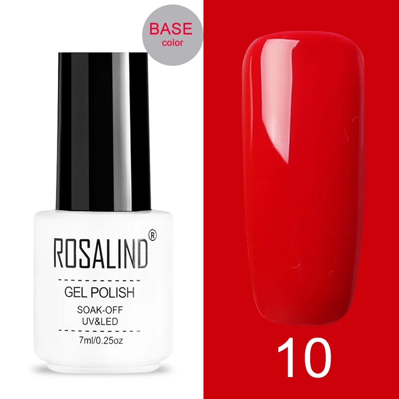 Red10 ROSALIND трещина гель лак для ногтей расширение цвет база лак для ногтей Гибридный маникюрный набор для УФ Led база верхнее покрытие Полупостоянный - Цвет: Red10