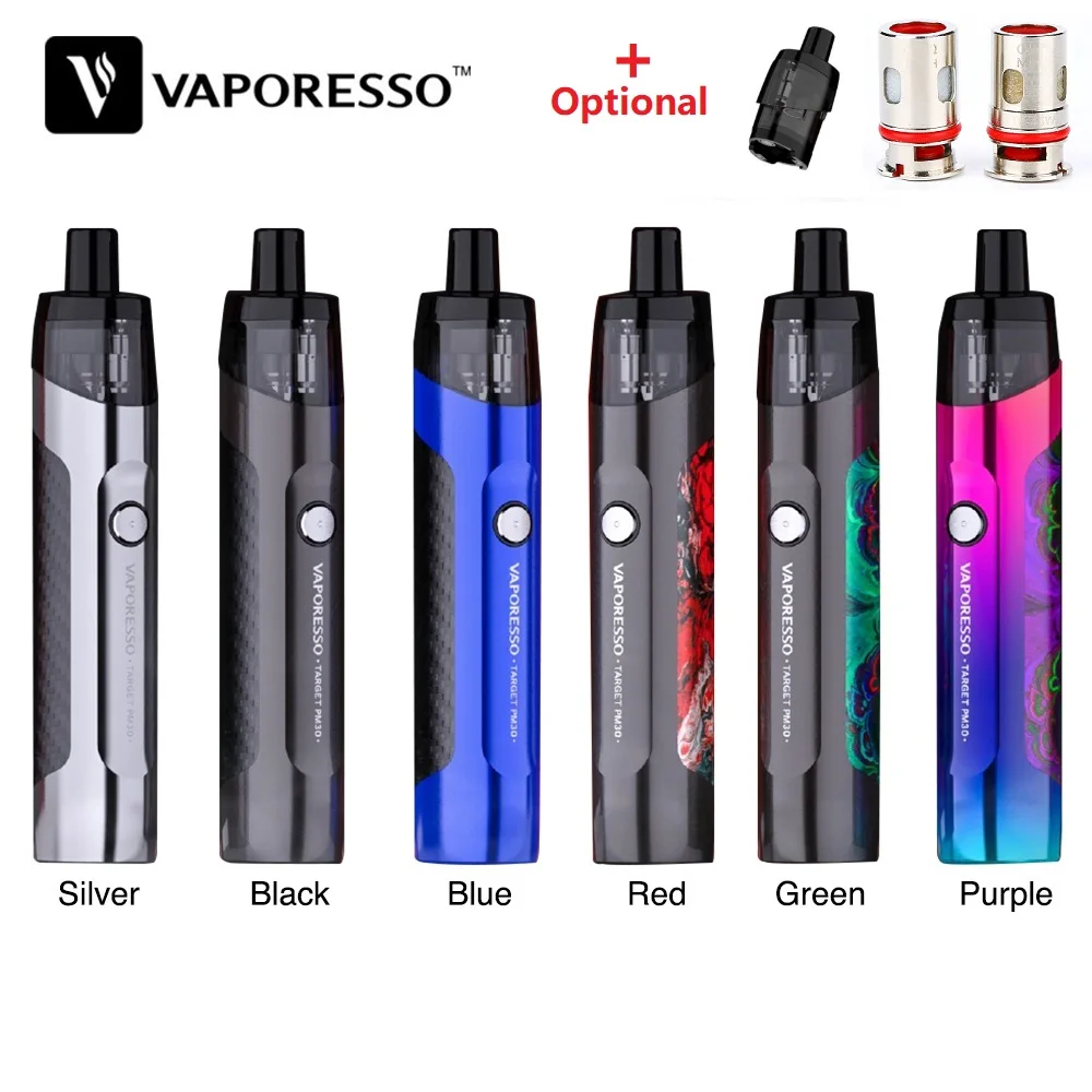 Оригинальный Vaporesso целевой PM30 Pod Комплект 1200 мА/ч Батарея с GTX катушки 0.6ohm/1.2ohm &amp 3 5