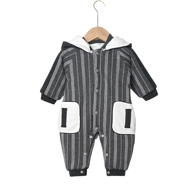 

fashion spring Autumn baby boys romper Cotton Long Sleeved clothes cotton stripe Gentleman Work clothes