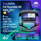 Автомобильный радиоприемник Tiebro 8 ядер 8G + 128G для Hyundai-h I30 2006-2011 Android11 2 DIN автомобильный радиоприемник GPS навигация Bluetooth плеер Автомобильный стерео