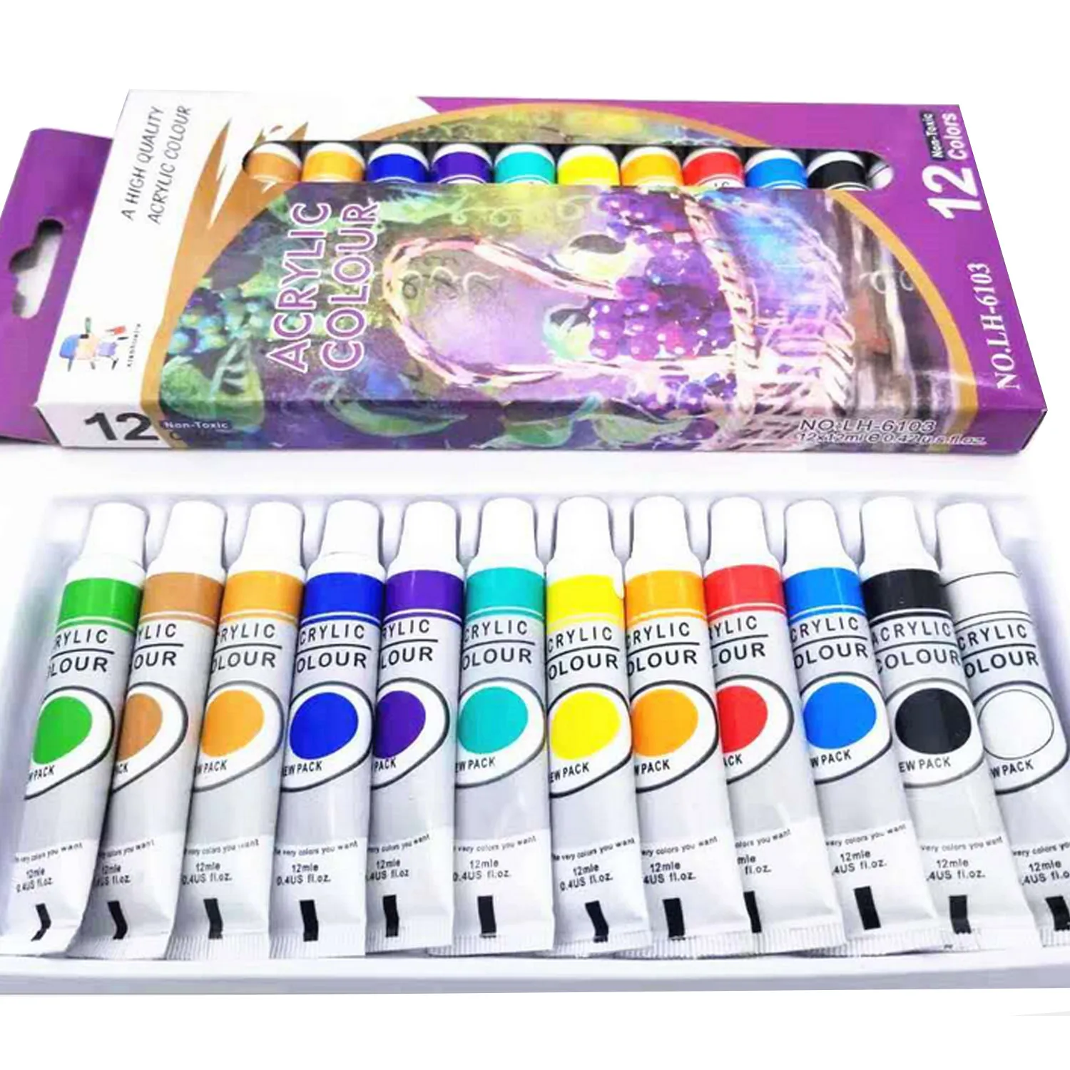 12 Цветов мл профессиональная акриловая краска пигмент комплект для детей и