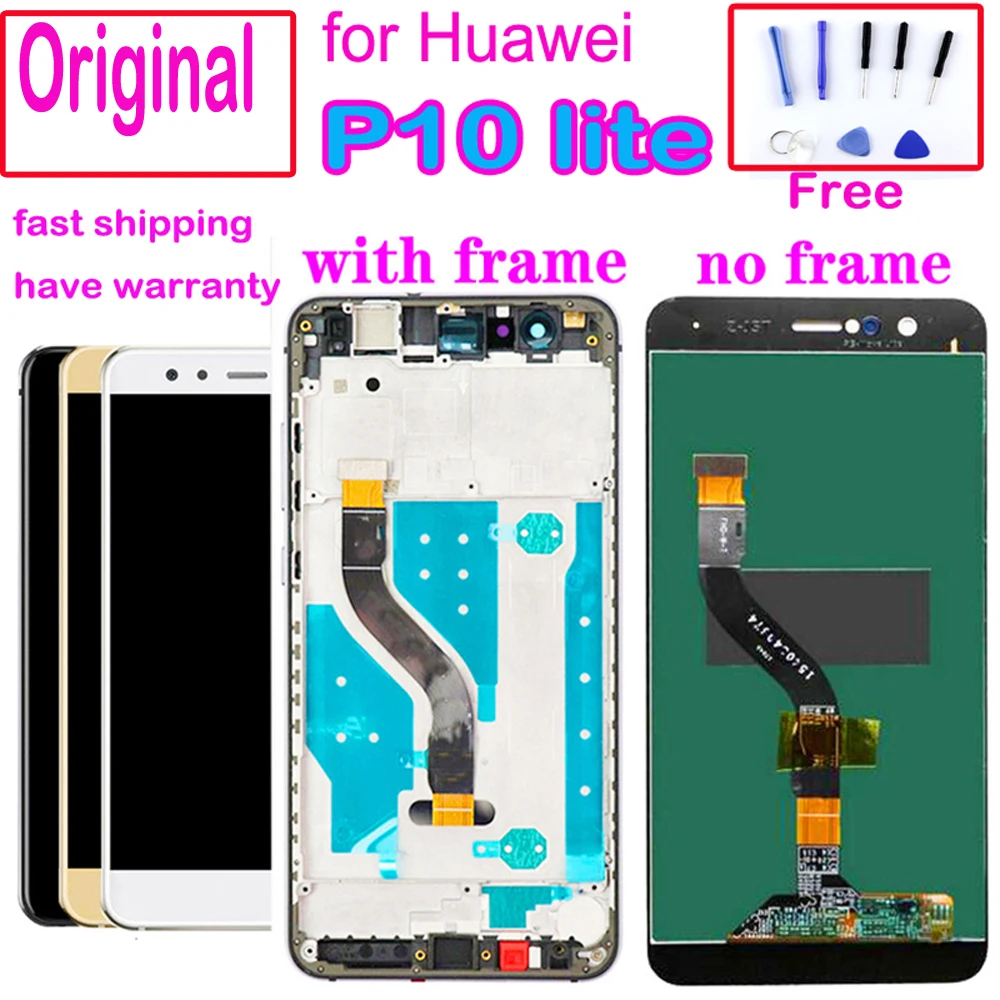 

5,2 дюймовый ЖК-дисплей качества AAA с рамкой для HUAWEI P10 Lite, ЖК-дисплей, сенсорный экран для HUAWEI P10 Lite, фотосессия
