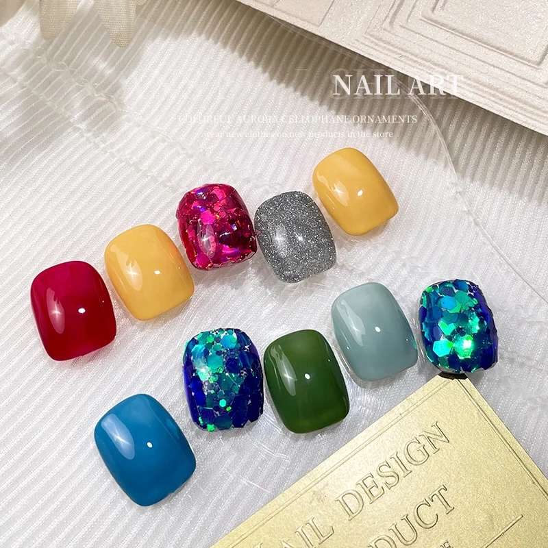 

Holographic Nail Glitter Powder Mixed Size Hexagon Flakes Sequins Nail Art Decorations Chameleon Sequins for Manicure Design