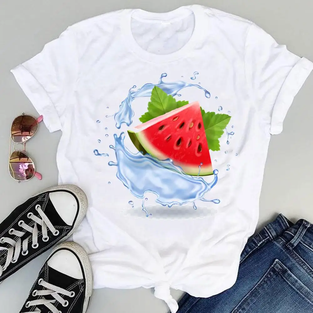 

Women 2021 Cartoon Pineapple Kawaii Fruit Short Sleeve Sweet Summer Fashion Print Lovely Clothes Tops Tees Tshirt T-Shirt