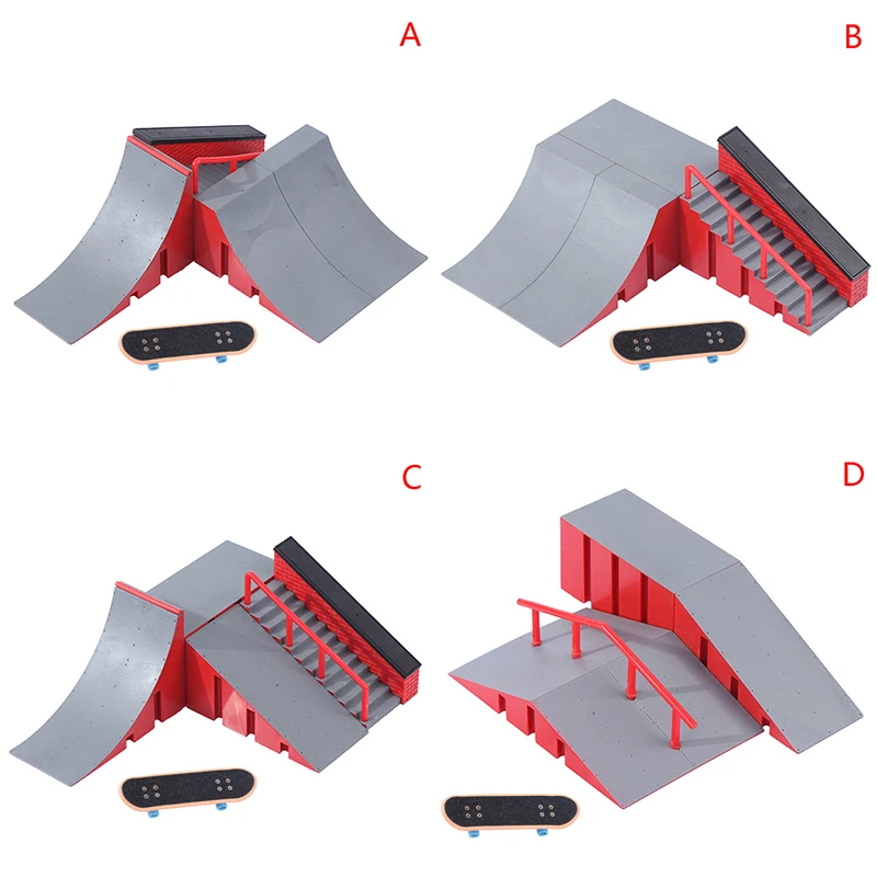 

Finger Skate Park Kit Ramp Parts With 1 Finger Skateboard Mini Scooter Scene For Finger Skateboard Training Props