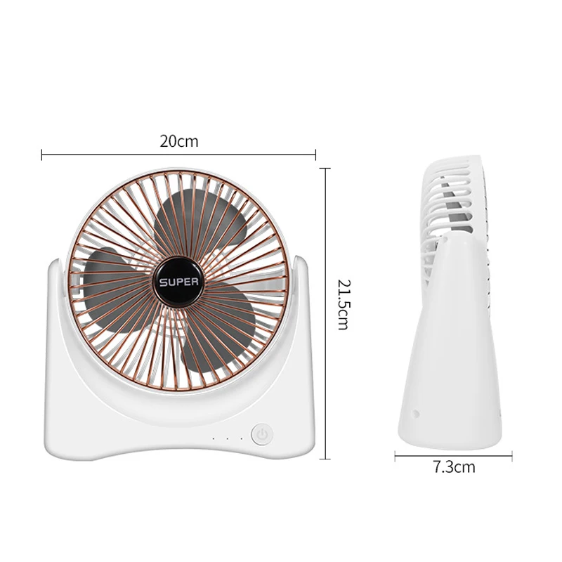 

DC5V USB Small Fan Mini Portable Bed Desktop Silent Fan 5W Rechargeable Student Dormitory 6 Inch 3 Modes Speed Electric Fan