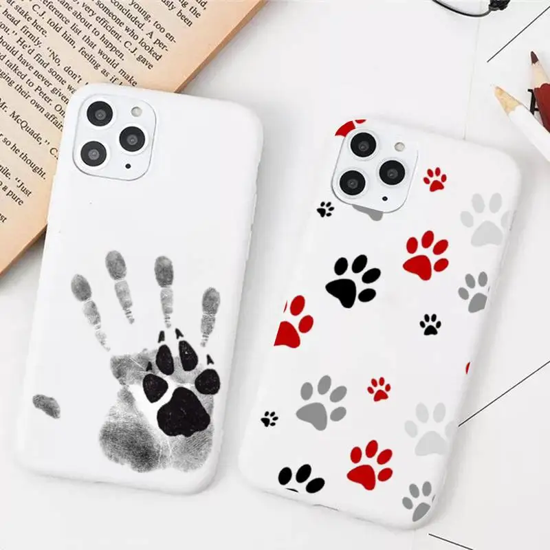

Cat Dog Paw Phone Case for iphone 13 12 11 Pro Max X XS Max XR Color Soft Cover for iphone 7 8 6 6S Plus Cases