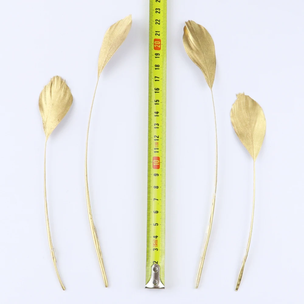 

10Pcs Aureate Big Goose Feathers Tear 15-20cm Jewelry Making Wedding Clothes Decoration Wholesale High Quality Plumes For Crafts