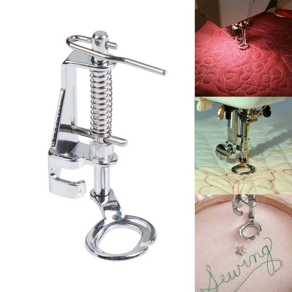 

Universal Quilting Embroidery Presser Foot For Sewing Machine Foot Steel Durable Silver Round Shape Sewing Machine Presser