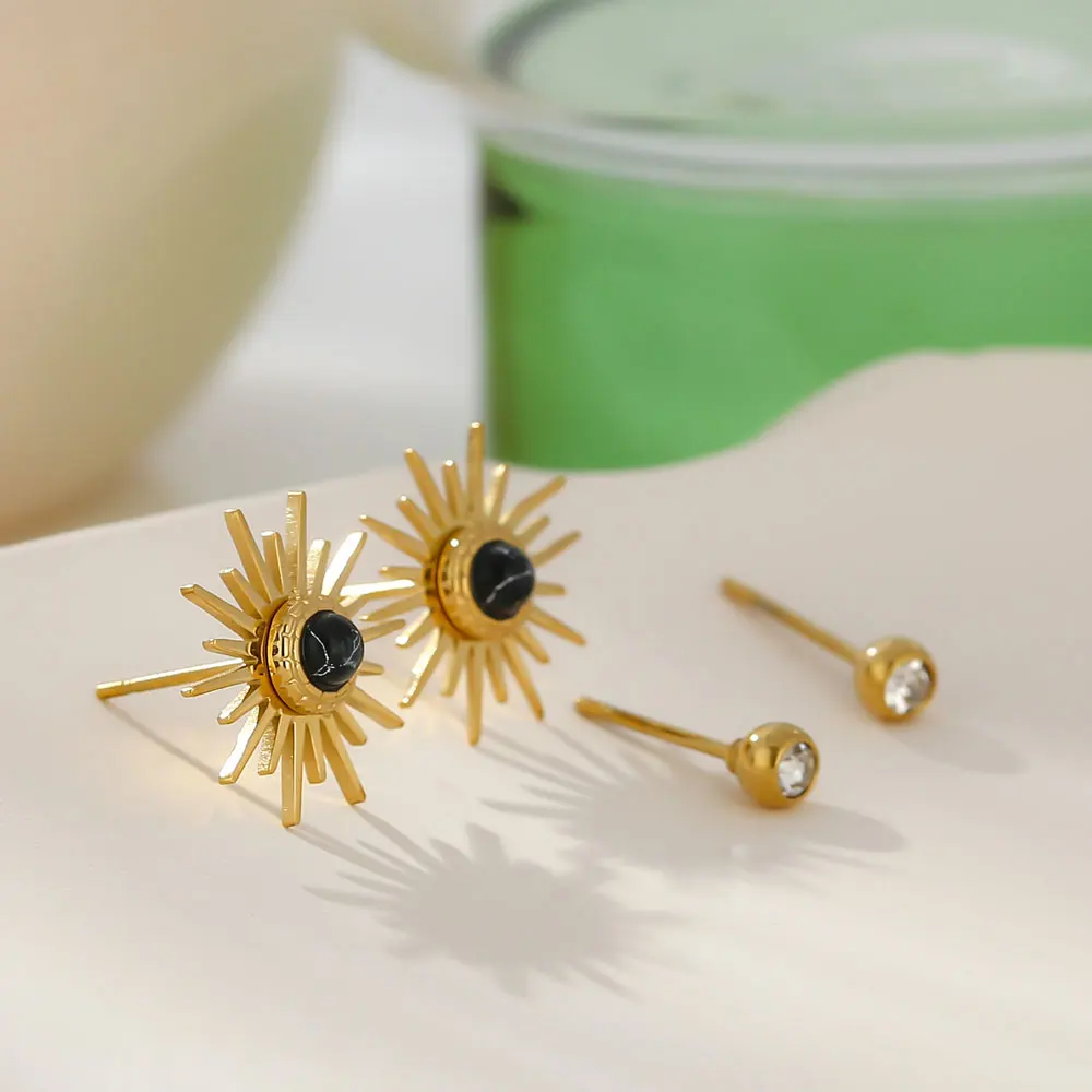 Модные серьги-гвоздики Yhpup из нержавеющей стали со звездами Комплект сережек для