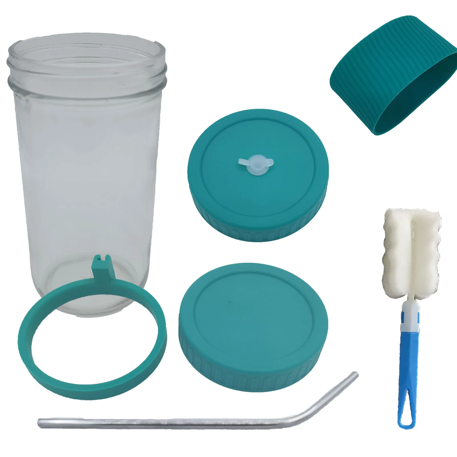 

Mason Jar Drink Cup 7 in 1 Mason Bottle Set Anti-scalding Sliding Belt Multifunctional Cold Drink Mason Jar Mason Cup