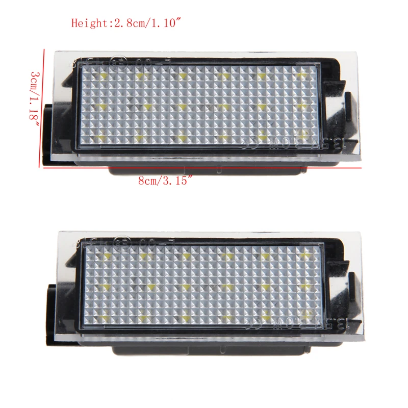 

2 Pcs DC 12V LED Number License Plate Light For Twingo\Megane\Lagane\Vel Satis