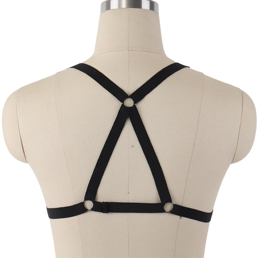 Черный Открытый нагрудного ремня Готический бюстгальтер сексуальное женское