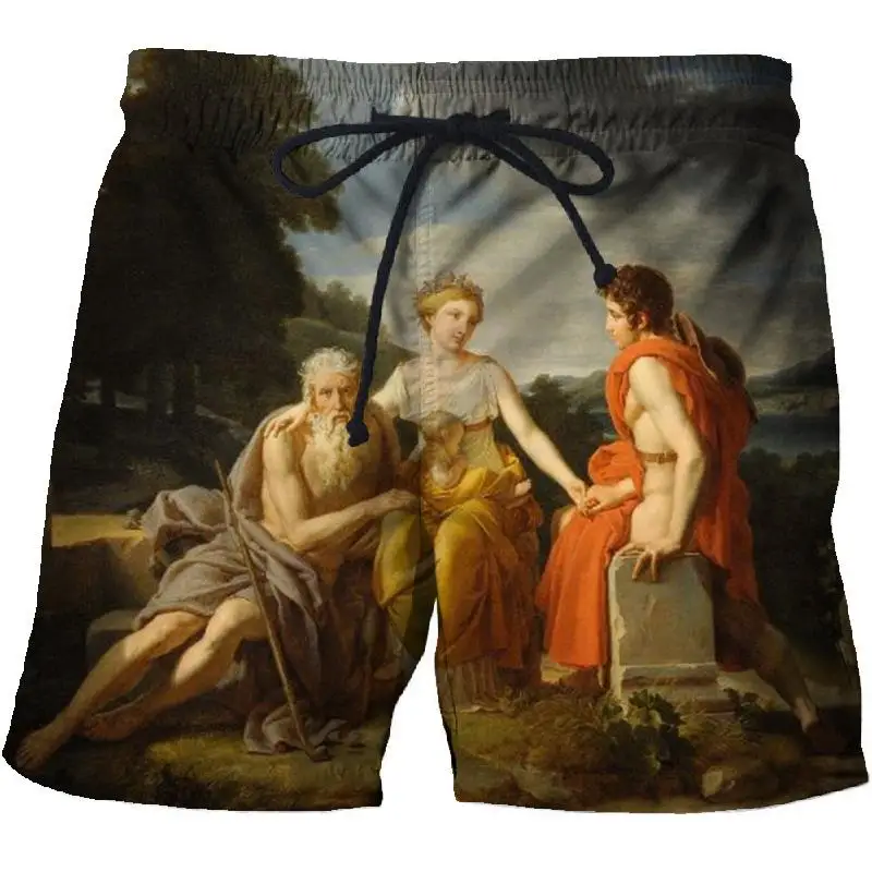 

Men's beach shorts world famous painting 3D printing summer quick-drying surfing swimming shorts men's casual sports shorts