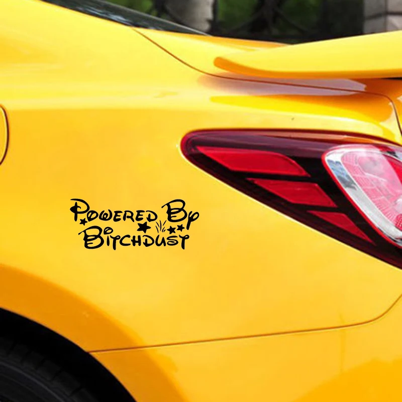 For Powered By Bitch Dust Car Sticker Funny Attractive car accessories Decal Vinyl Windshield Tailgate Jdm | Автомобили и