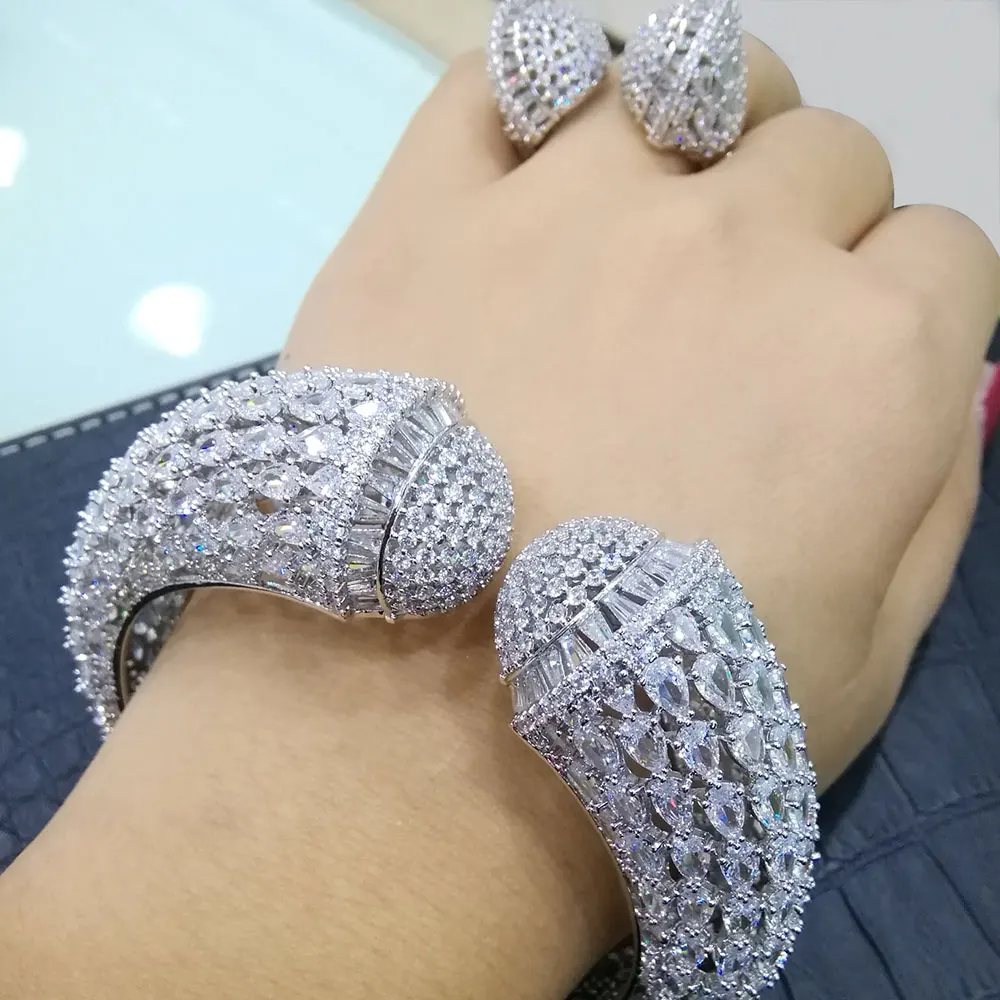 Роскошный Африканский браслет и кольцо GODKI модные свадебные ювелирные наборы