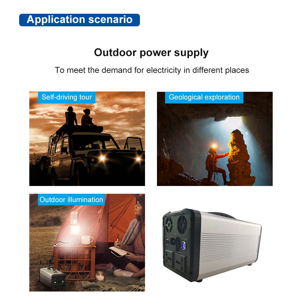 

600W Portable Power Station 220V/110V 12V 5V Output Generator Emergency 12V 55Ah Power Bank Supply for Travel Outdoor using