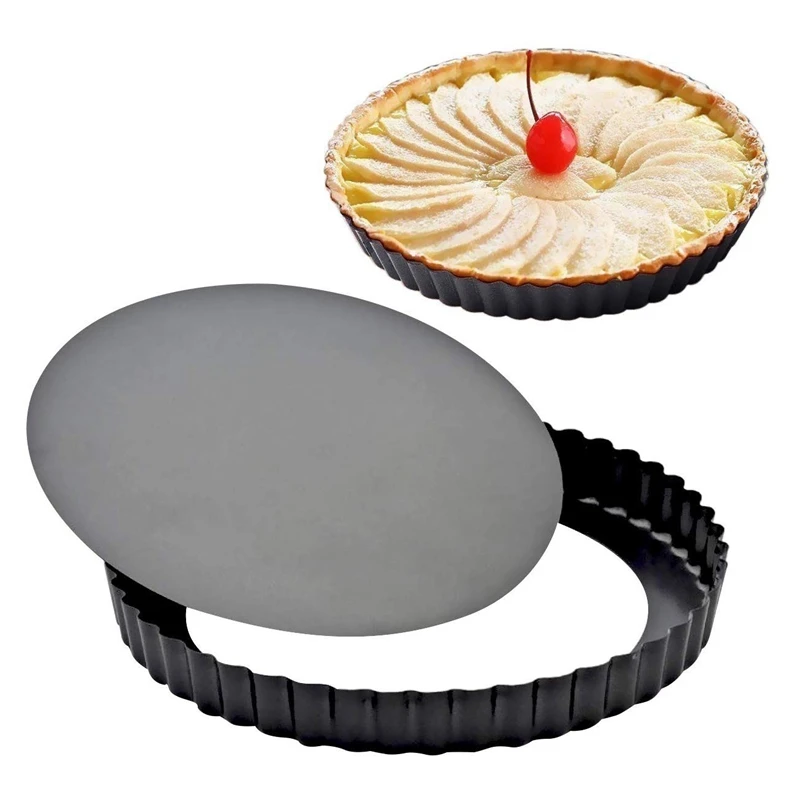 2 упак. 9 дюймов антипригарная Съемная свободная Нижняя сковорода Quiche Tart Pie