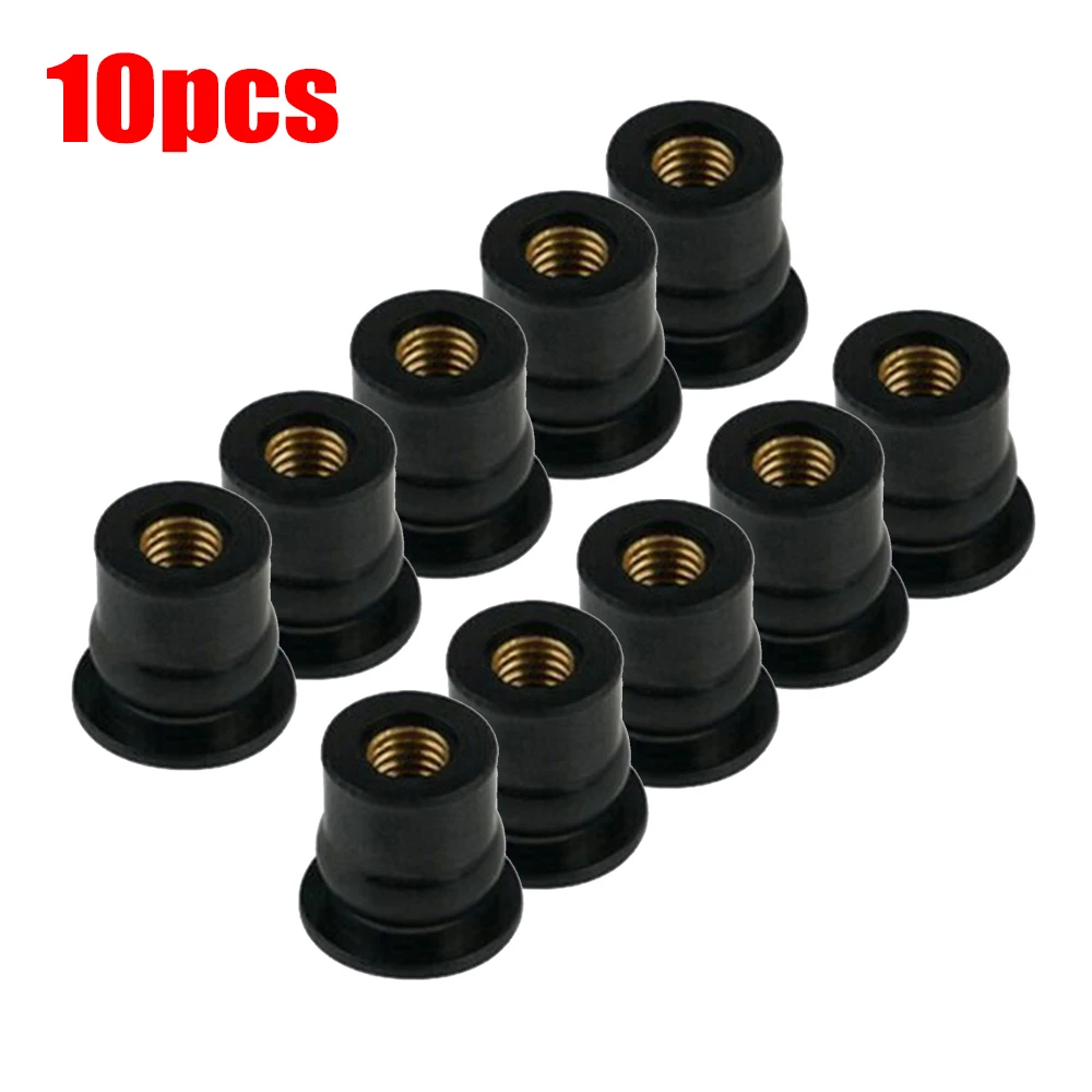 

10PCS M6 11111111Rubber Well Nuts Blind Fastener1111 Windscreen Windshield Fairing Cowl Fastener Accessories 11111For Motorcycle