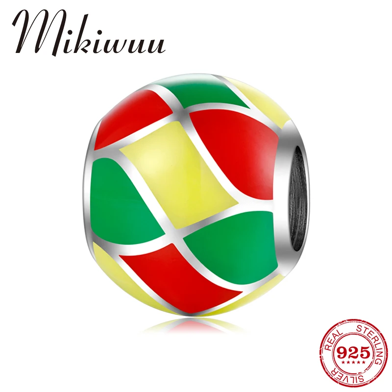 Круглые бусины в полоску из серебра 925 пробы с блестящей эмалью | Украшения и