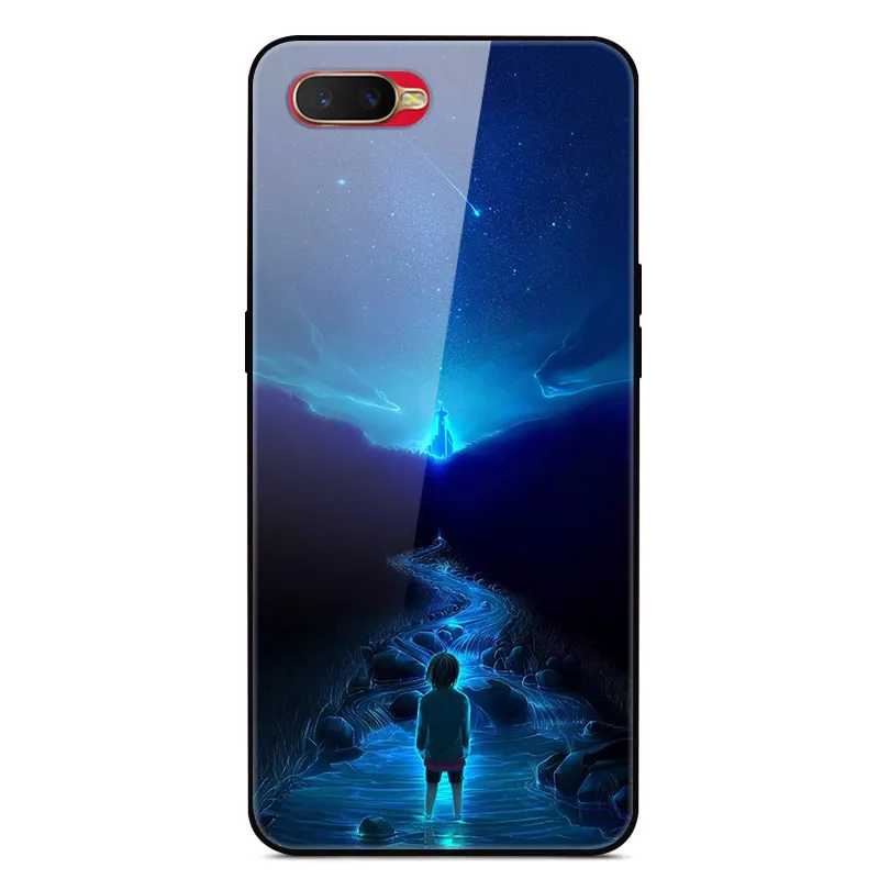 Для Coque Oppo RX17 Neo чехол из закаленного стекла твердая задняя крышка для OPPO RX17 Neo CPH1893 RX17Neo RX 17 Neo чехол силиконовый бампер - Цвет: Темно-красный