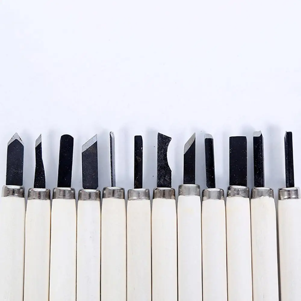 Ручное долото для резьбы по дереву 12 шт./компл.|Наборы ручных инструментов| |