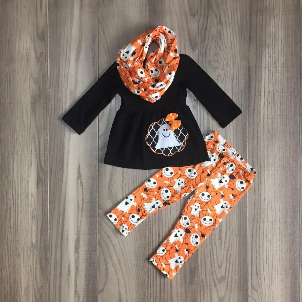 Детская одежда на Хэллоуин для девочек комплект из 3 предметов с шарфом Платье