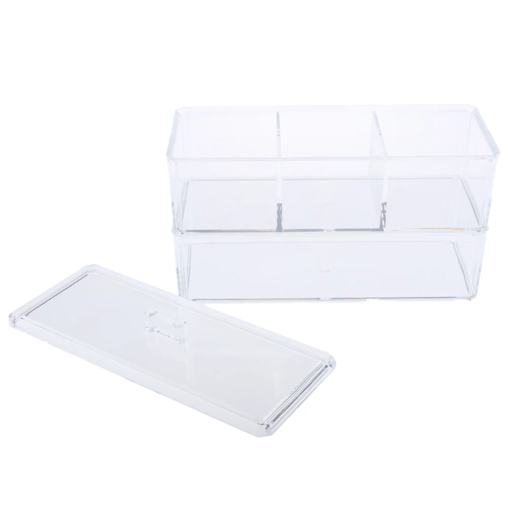 

2 Tier Cosmetic Organizer Acrylic Make-Up Holder Case Jewelry Storage Box