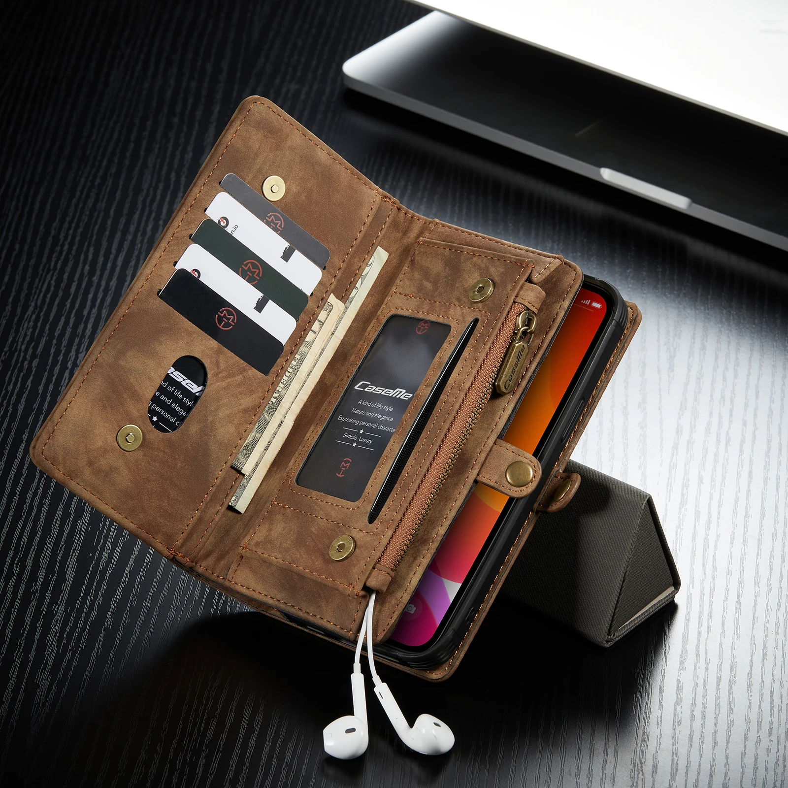 

Detachable Zipper Wallet Magnetic Phone Case For iPhone 12 Pro Max 11 Pro Max XS MAX XR X Leather Cover for iPhone 6 6s 7 8 Plus