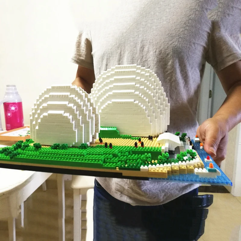 PZX 9915 мировая архитектура Zhuhai Shell Opera House 3D модель DIY Мини Алмазные блоки кирпичи