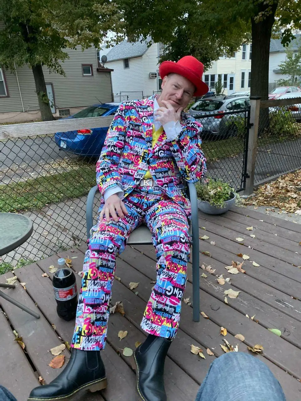 PYJTRL Мужской винтажный комплект из двух предметов костюм с надписью Love New бумажный