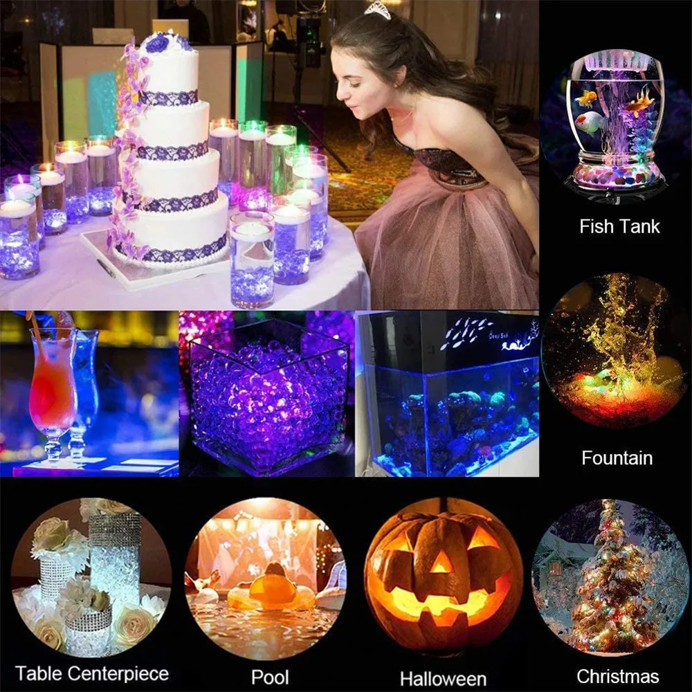 

16Colors Submersible LED Lights Waterproof Underwater Tea Light with Timer Remote Control for Hot Tub, Vase and Party Decoration