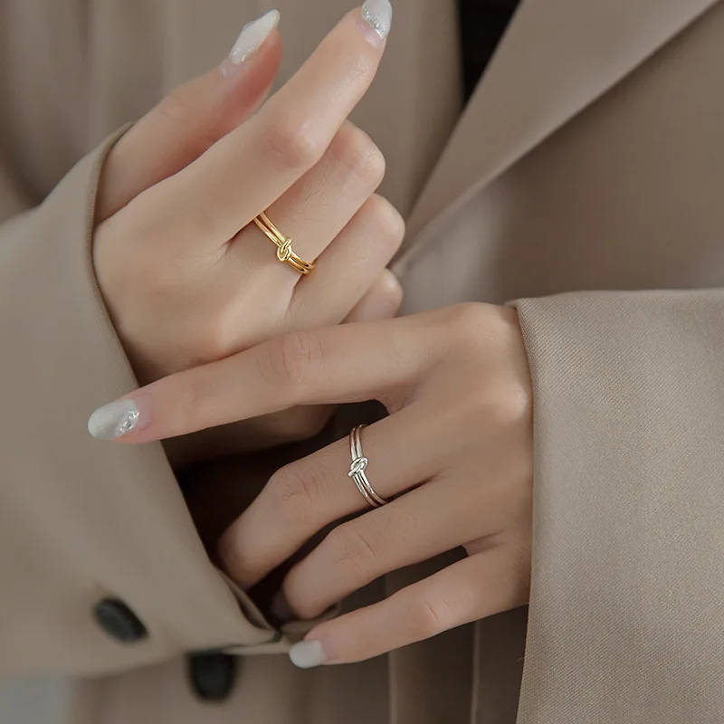 MloveAcc настоящее серебро 925 пробы модное корейское минималистское двойное