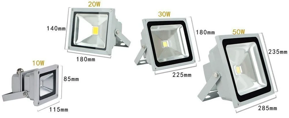 Водонепроницаемый многоцветный отражатель 10 вт 20 30 50 RGB светодиодный прожектор