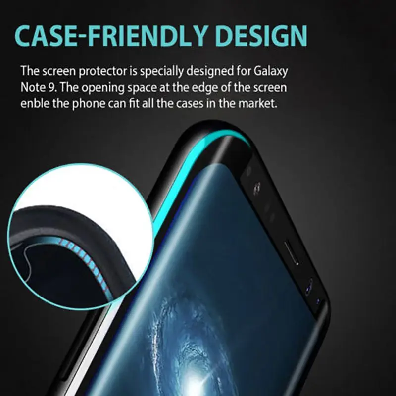 Подходит для samsung NOTE 9 полный экран 3D изогнутый полное покрытие закаленное стекло